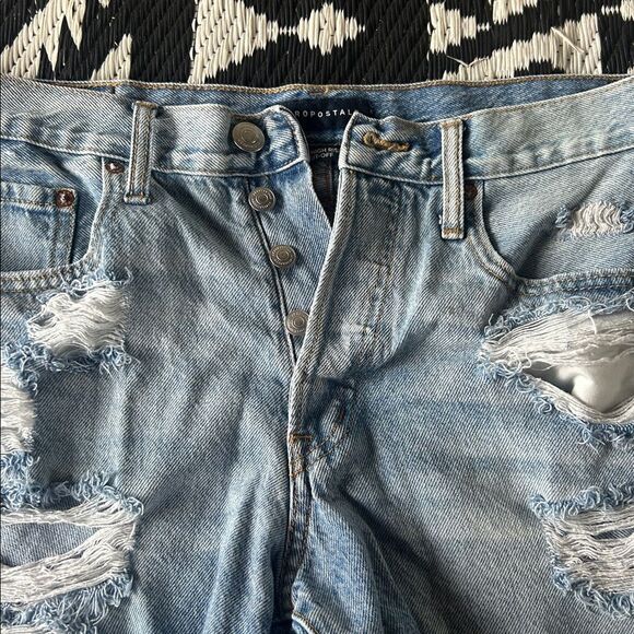 Aeropostale 90s High Rise Denim Shorts size 10 - Picture 3 of 8